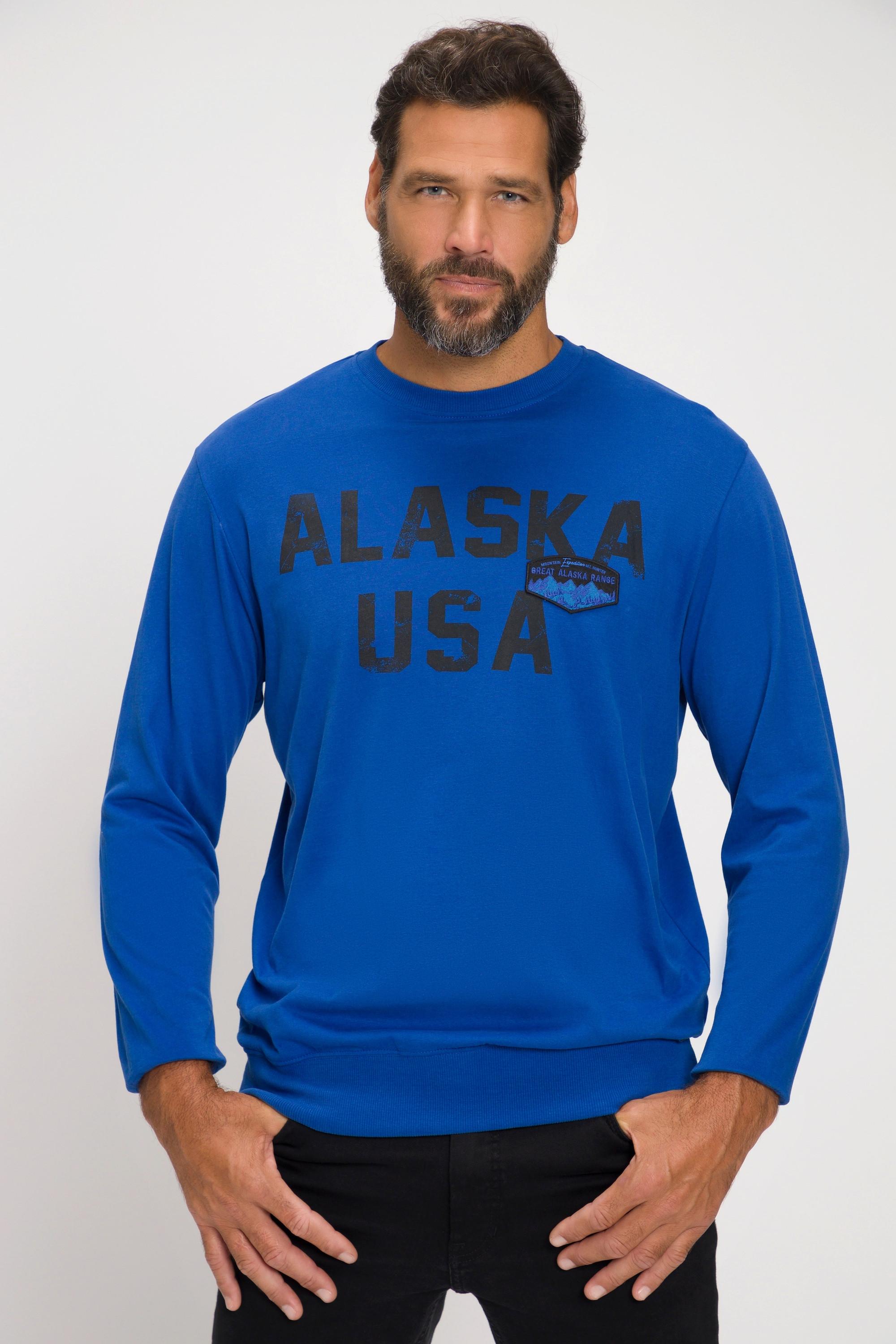 JP1880  T-shirt per l'outdoor con maniche lunghe, stampa "Alaska" e orlo 