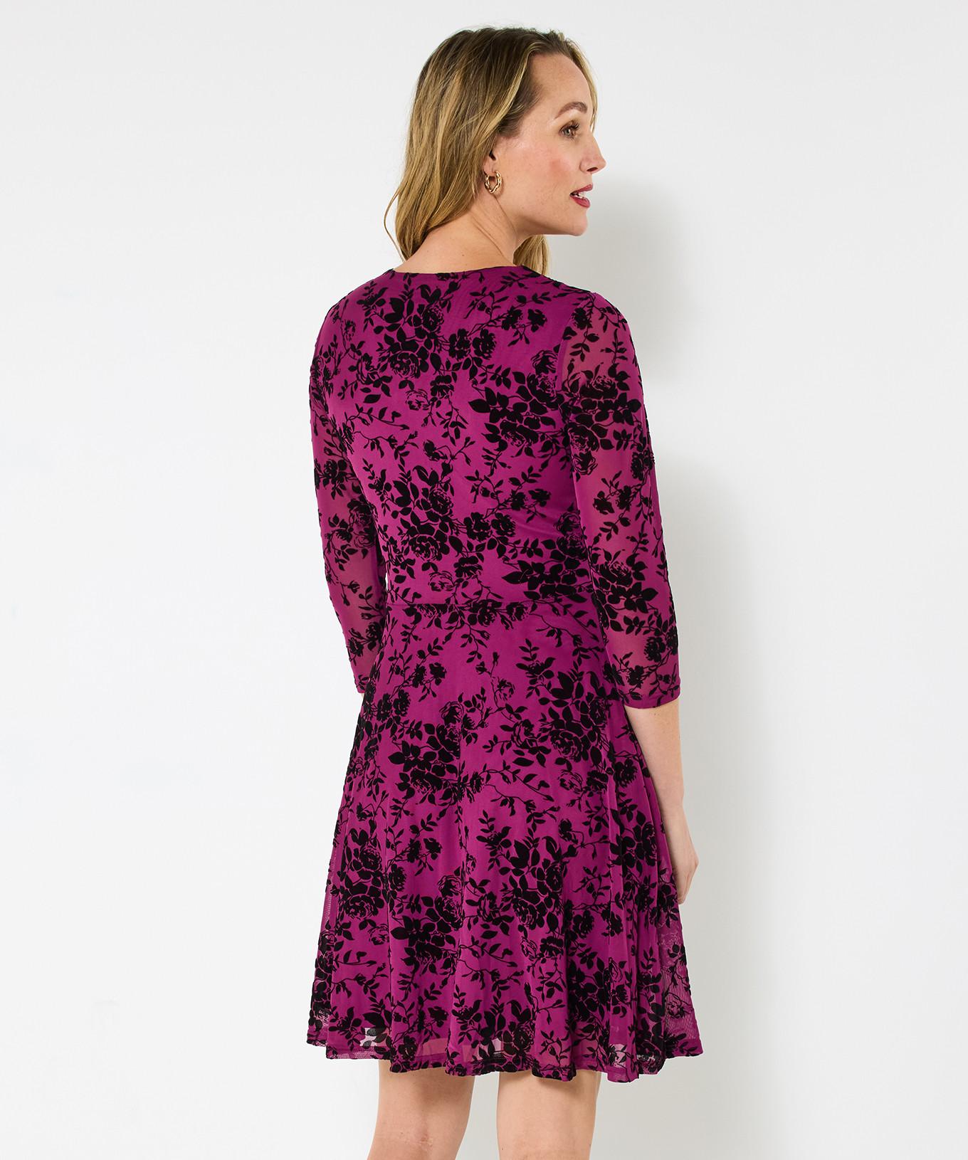 Joe Browns Abito Skater Fantasia Pizzo Floreale Cerniera Maniche 3/4  