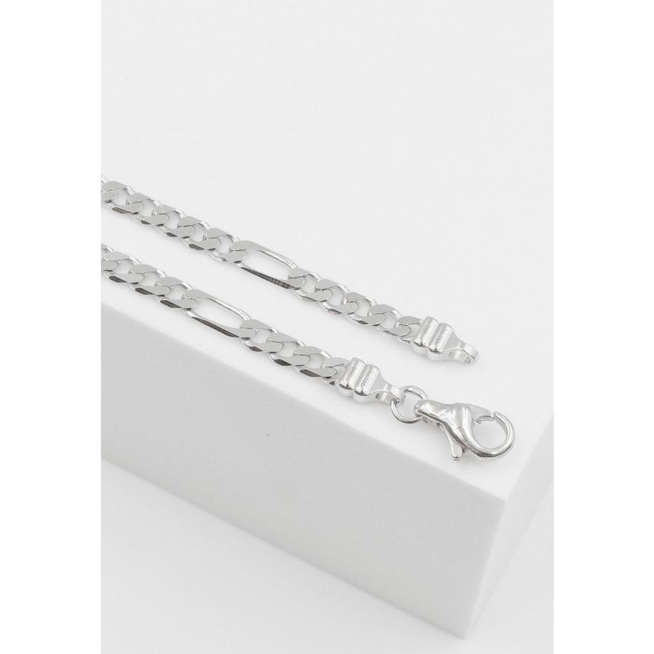 MUAU Schmuck  Collier figaro or blanc 750, 3,4mm, 45cm 