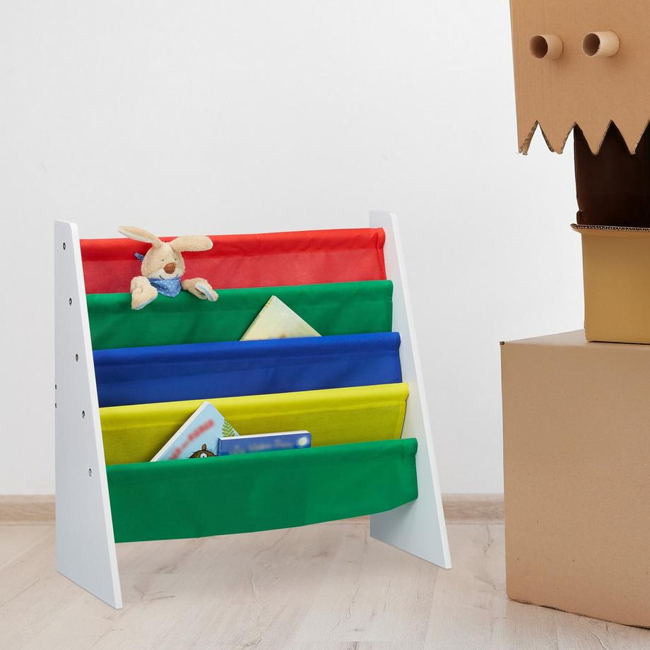 Northio Bücherregal für Kinder mit Stofffach  