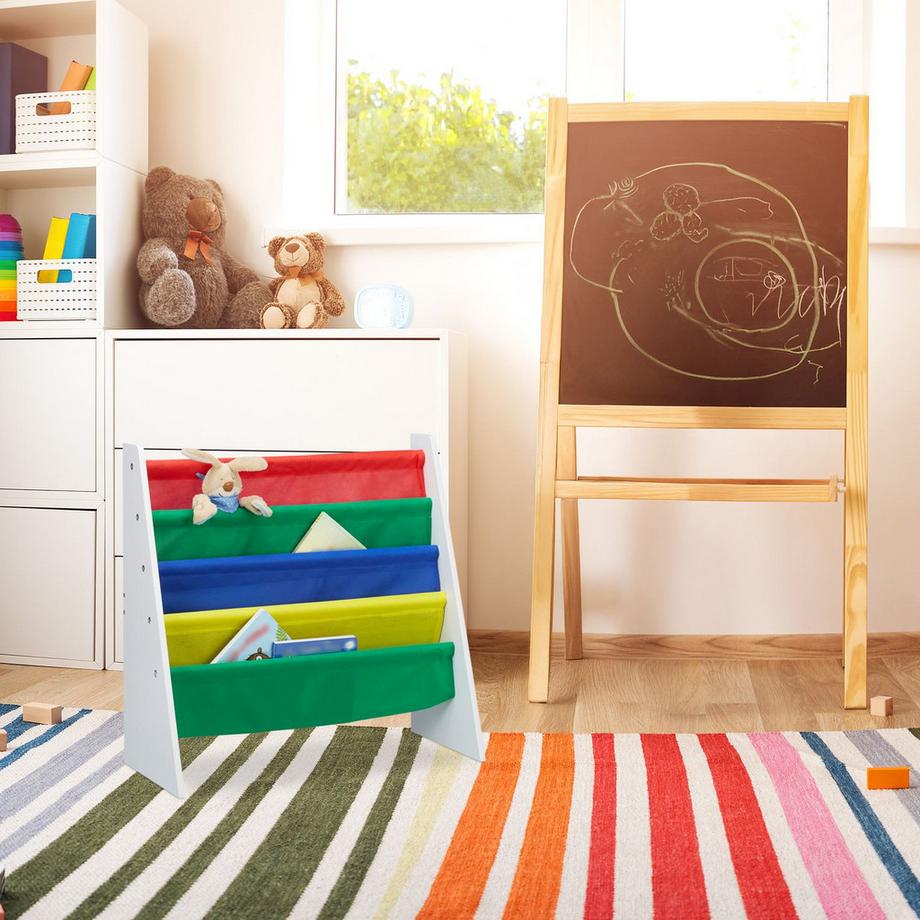 Northio Bücherregal für Kinder mit Stofffach  