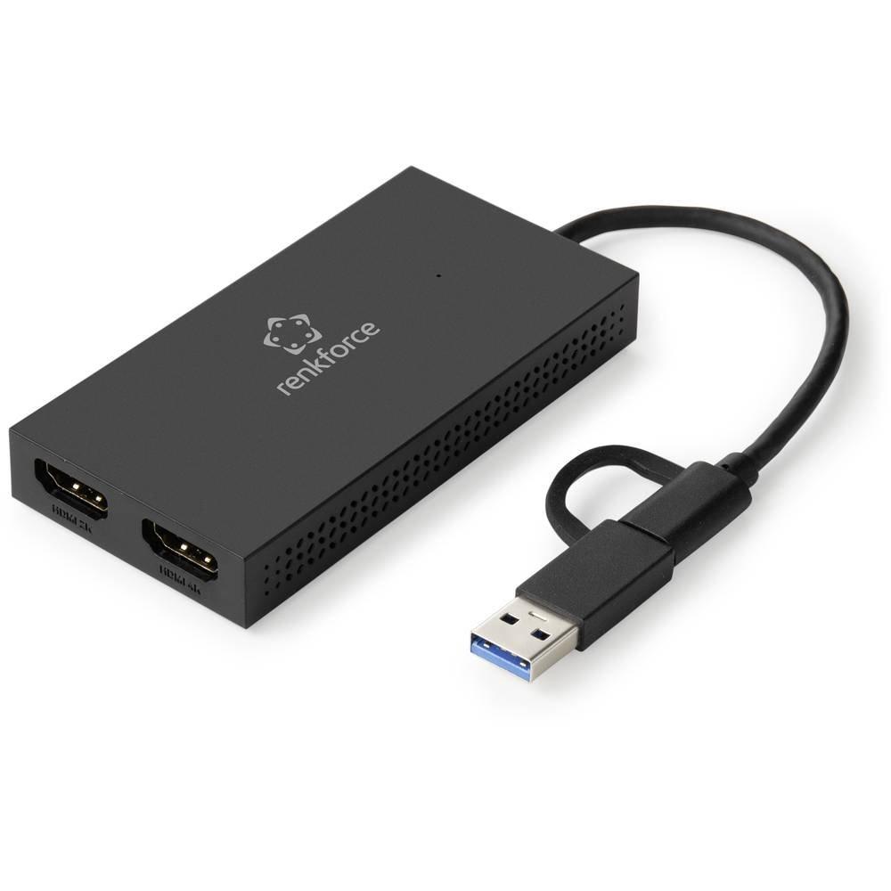 Renkforce  Adaptateur USB-Cᵀᴹ/A 3 sur double HDMI (4K/Full HD) 