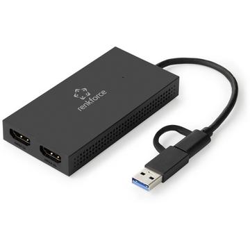 Adaptateur USB-Cᵀᴹ/A 3 sur double HDMI (4K/Full HD)