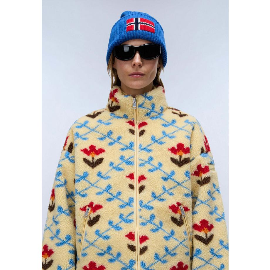 NAPAPIJRI T-Shima Fleecejacke mit Allover-Blumenmuster  