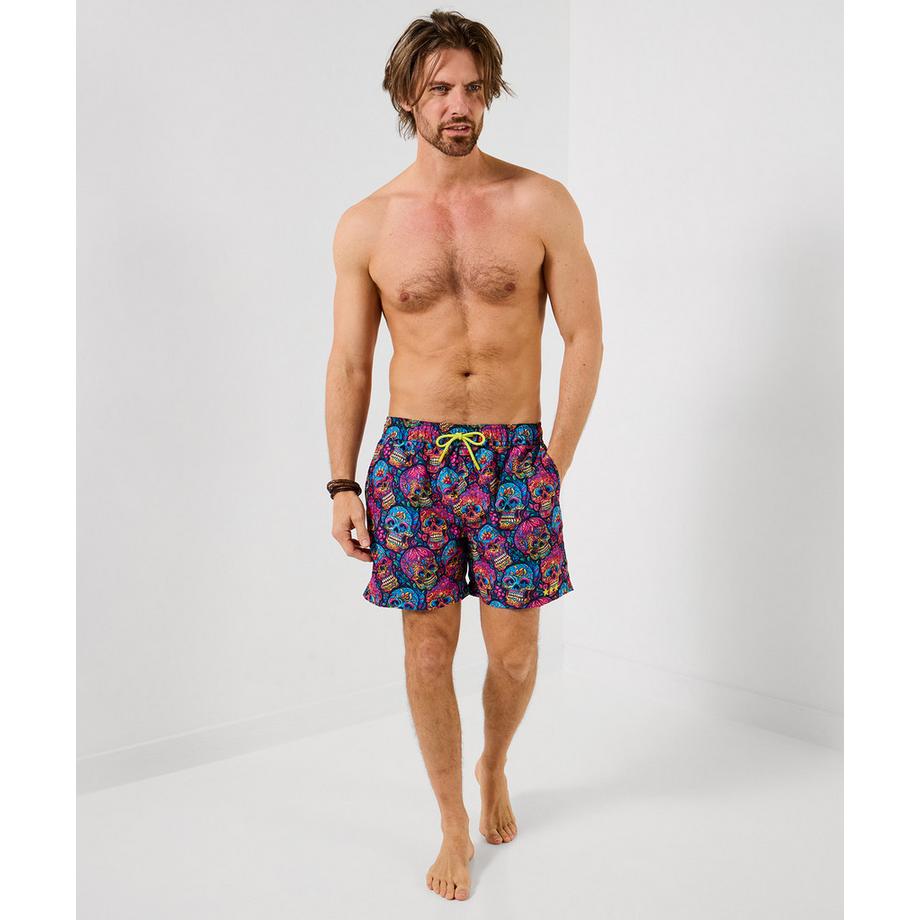 Joe Browns Badeshorts Neon Totenkopfmuster  