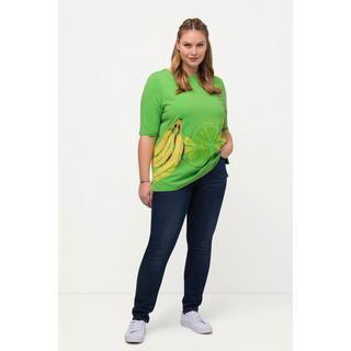 Ulla Popken  T-Shirt, Fruchtmotiv, U-Boot-Ausschnitt, Halbarm 