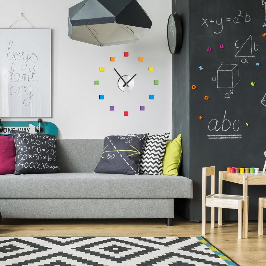 B2X Wanduhr DIY bunt  