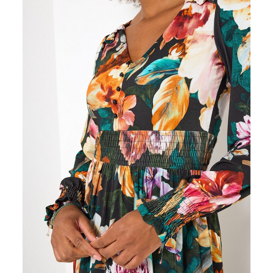 Joe Browns Robe Longue Jersey Motif Floral Automnal  