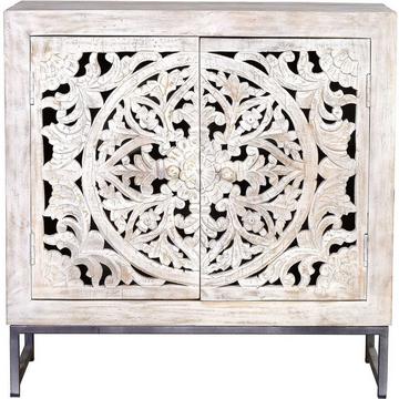 Sideboard Mykonos Mango vintage blanc gris 80