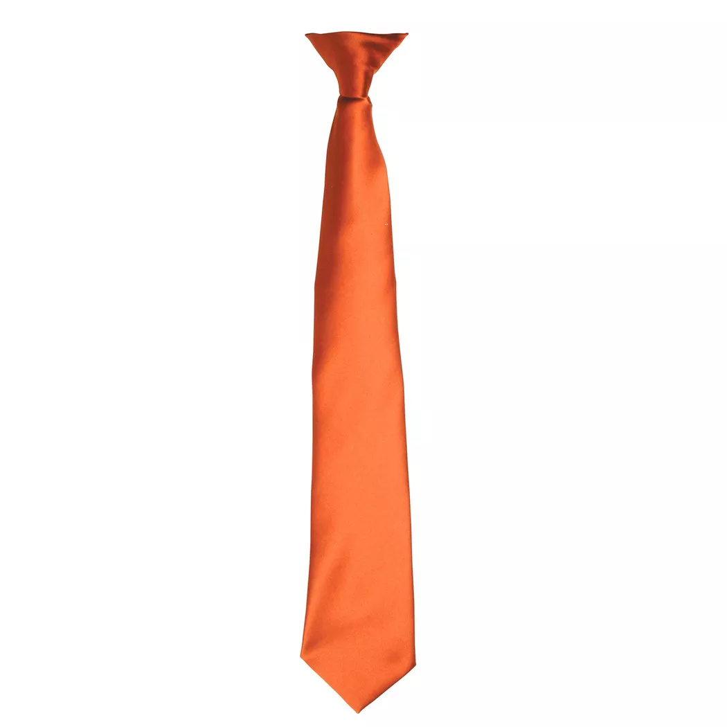 PREMIER - SatinKrawatte zum Anklipsen, für Herren, Orange, One Size