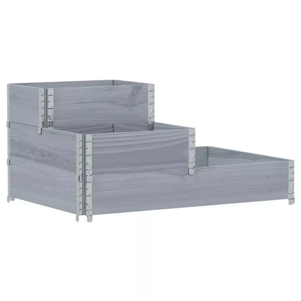 VidaXL - Lit surélevé bois de pin, One Size, Gris