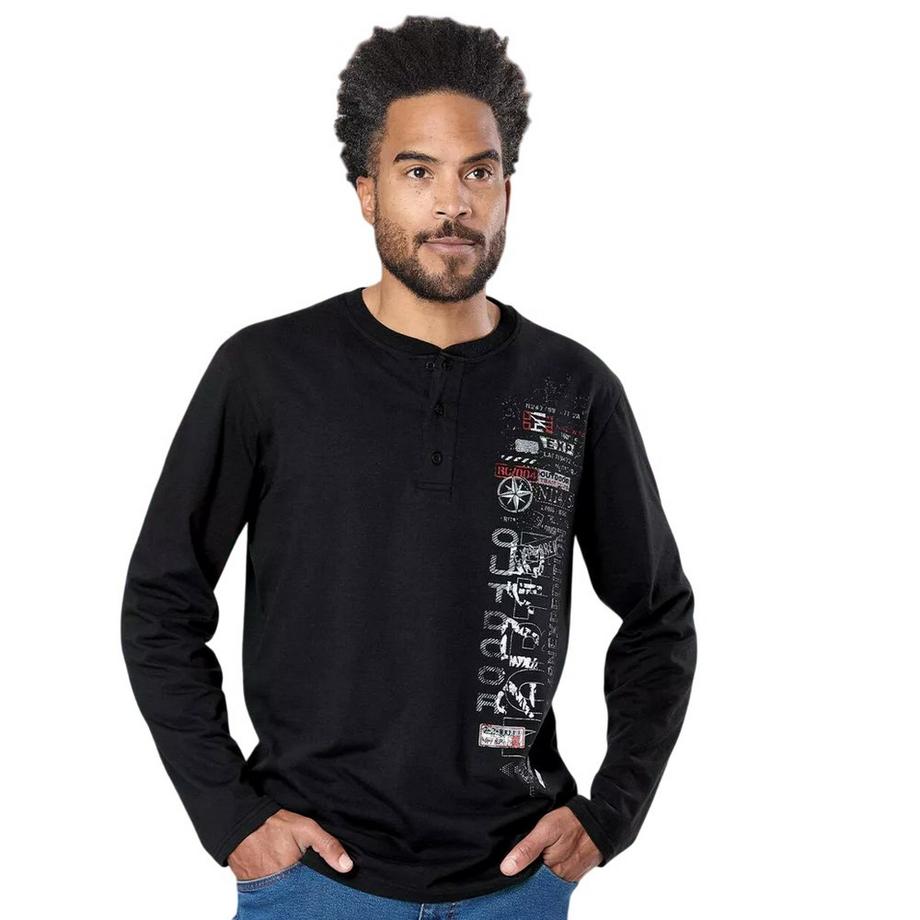 Atlas For Men Hauts à Col Henley Manches Longues 2 Pack  
