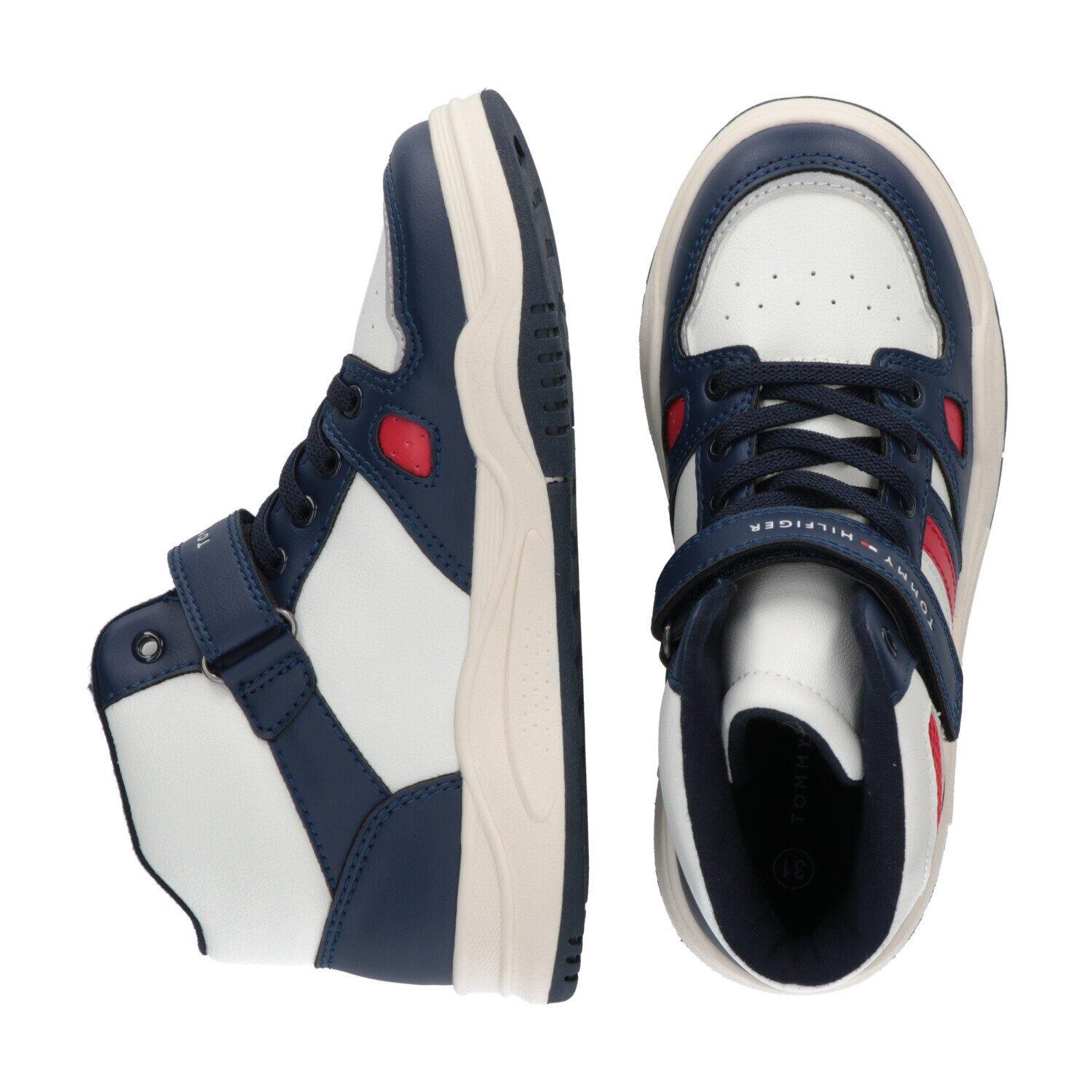 TOMMY HILFIGER  scarpe da ginnastica alte con strisce in velcro per bambini 