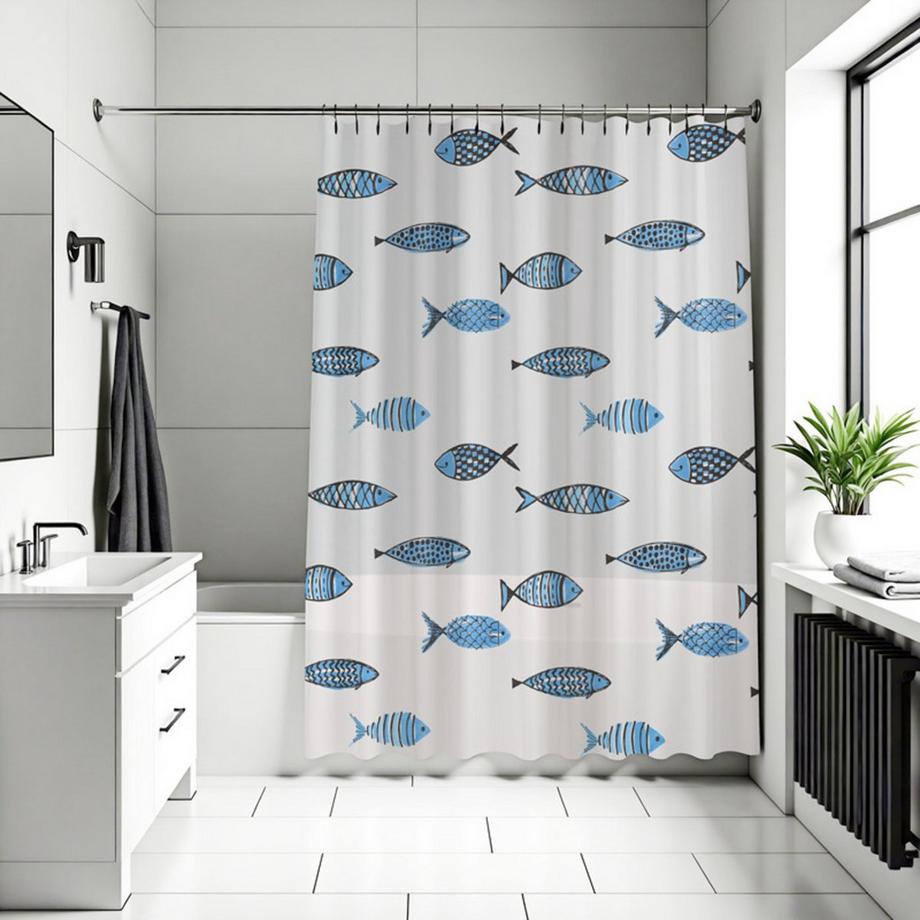 diaqua Rideau de douche PEVA Fish  