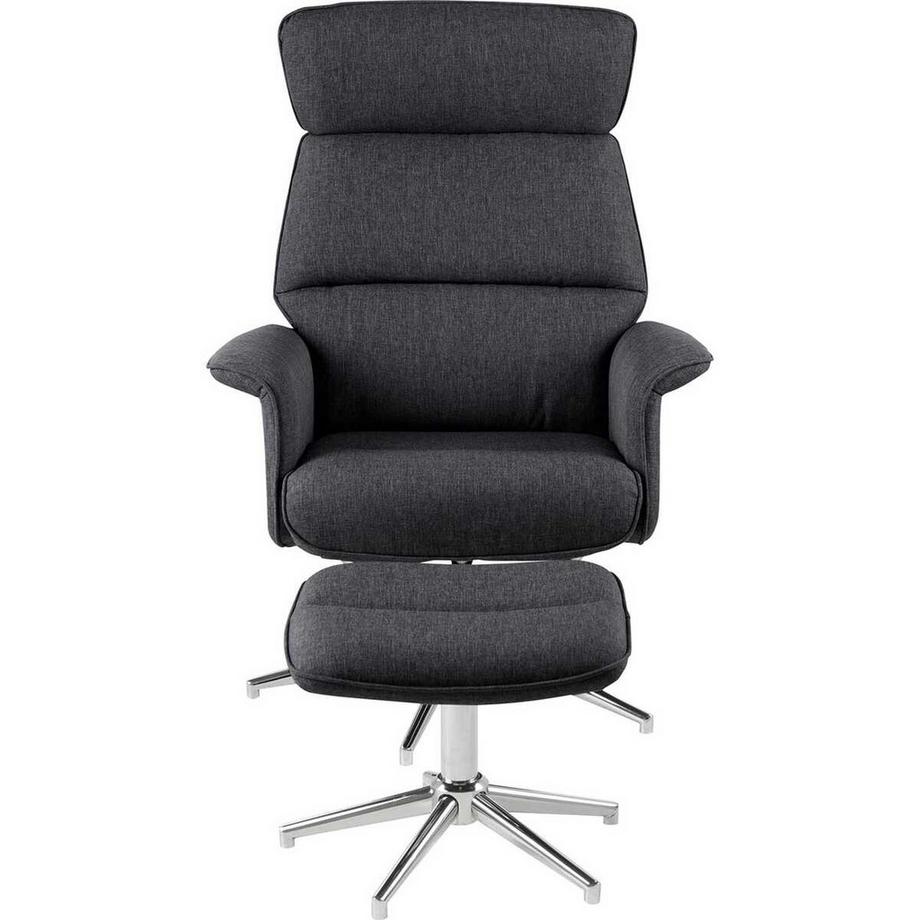 mutoni Relaxsessel mit Hocker Laura dunkelgrau  