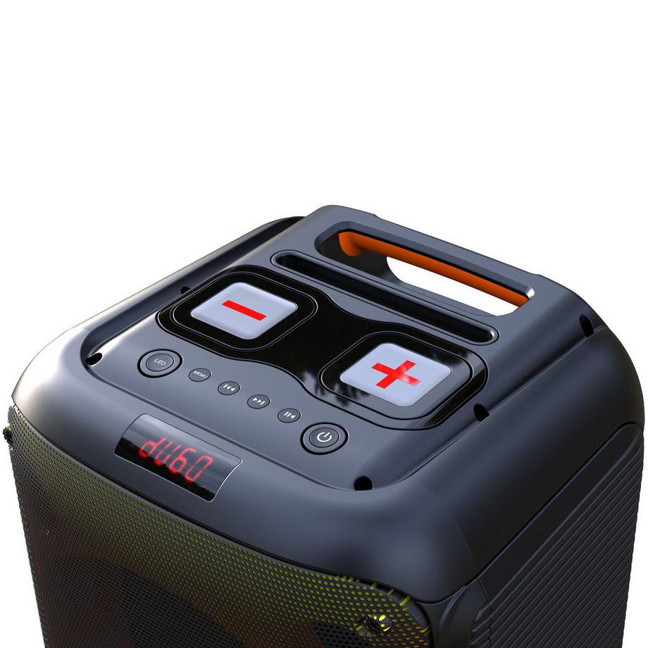 DENVER  Enceinte BPS-250 BT avec woofer 8" et lumière LED 