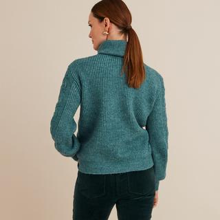 La Redoute Collections  Grobstrickpullover mit abnehmbarem Rollkragen 