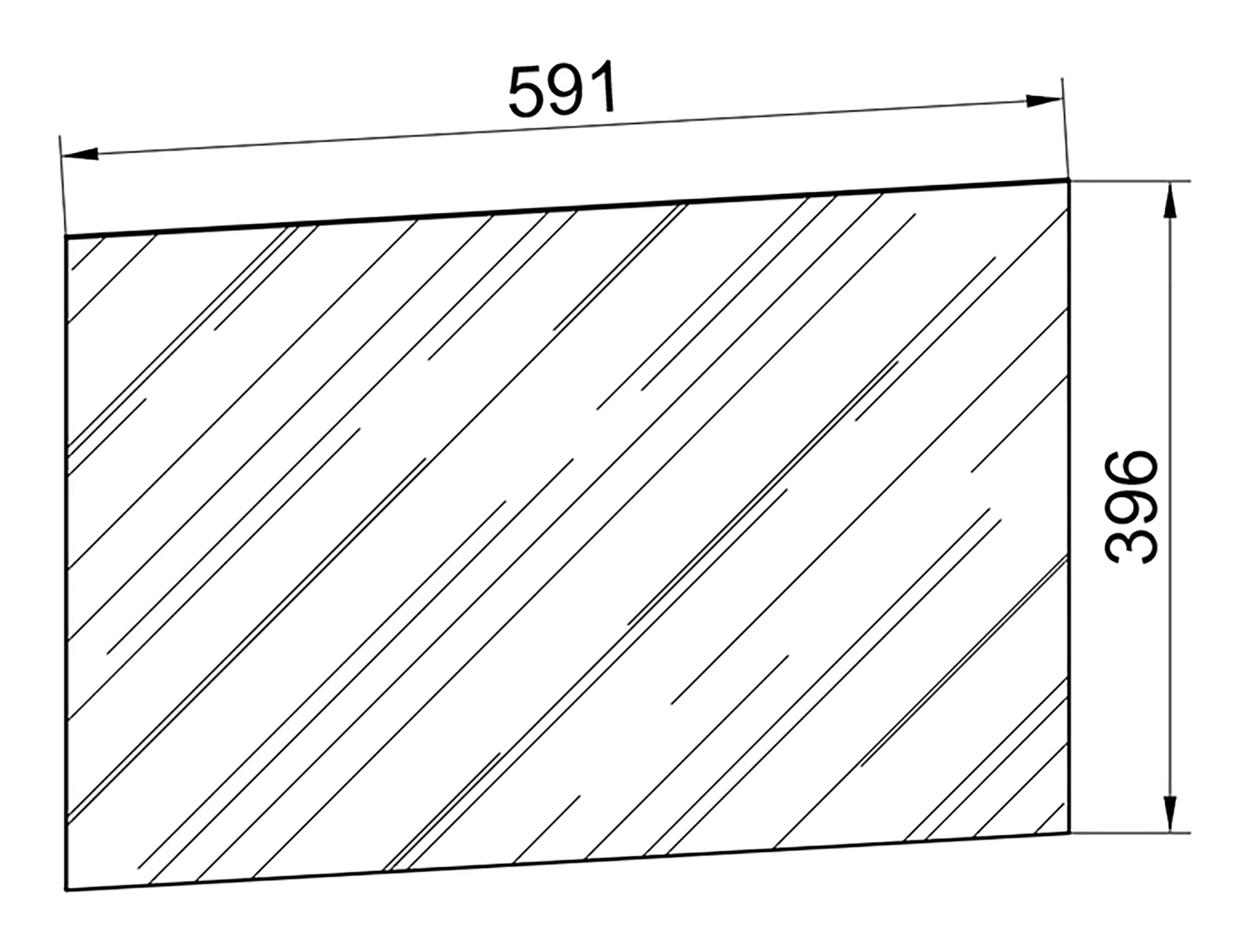 VCM Badspiegel rahmenlos | schlankes Design | Maße ca. H. 40 x B. 60 x T. 2 cm | Wandspiegel - Badinos 40 x 60 cm  