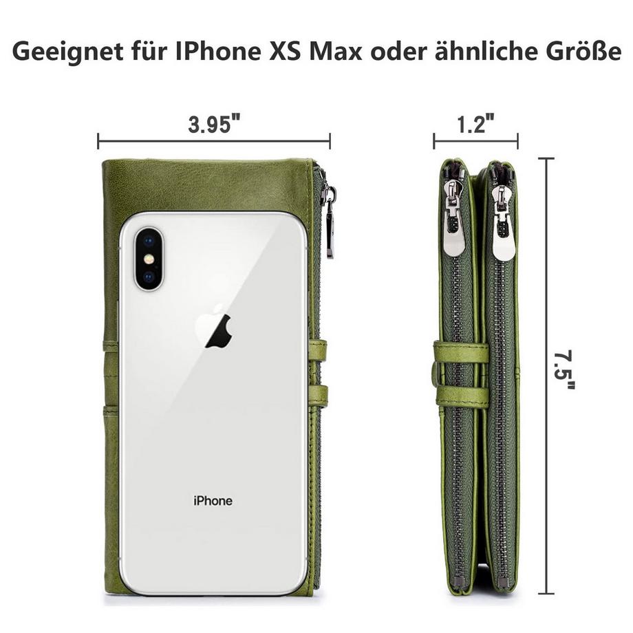 Only-bags.store Grande Portafoglio Vintage in Pelle con Protezione RFID  