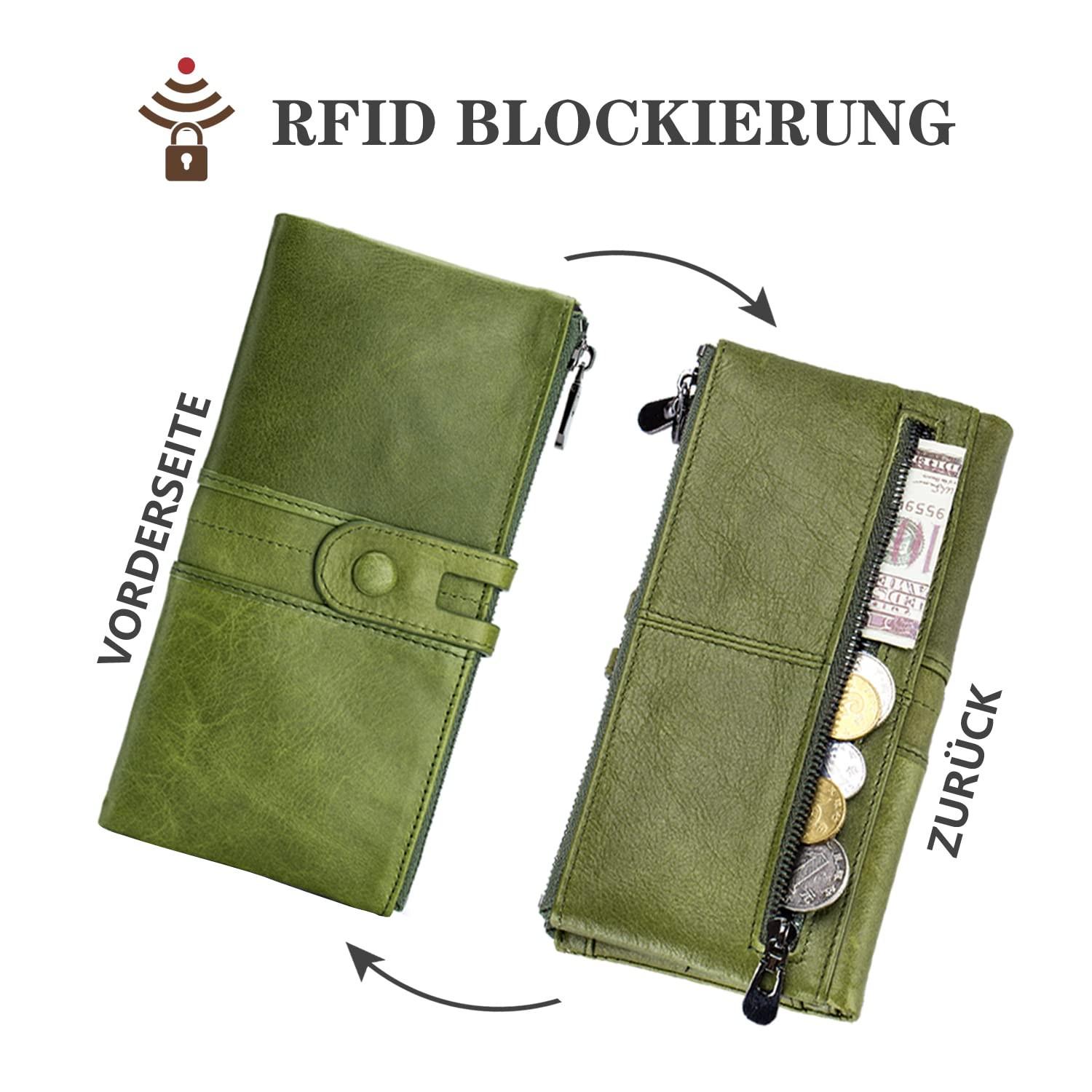 Only-bags.store Grande Portafoglio Vintage in Pelle con Protezione RFID  