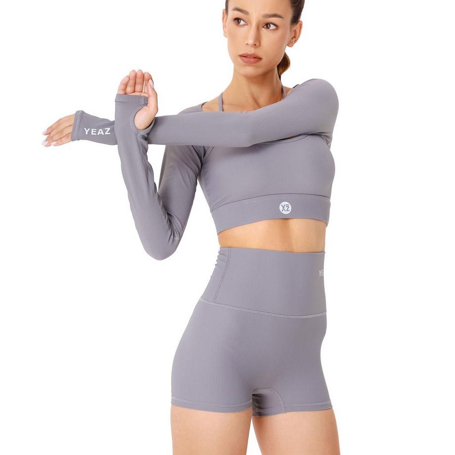YEAZ  CLUB LEVEL SET Top long + short - Shadow Grey 