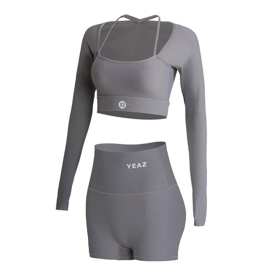 YEAZ  CLUB LEVEL SET Top long + short - Shadow Grey 