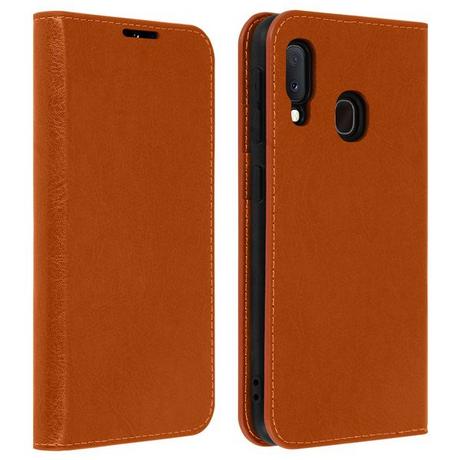 Avizar  Cover Echtleder Galaxy A20e Kupfer 