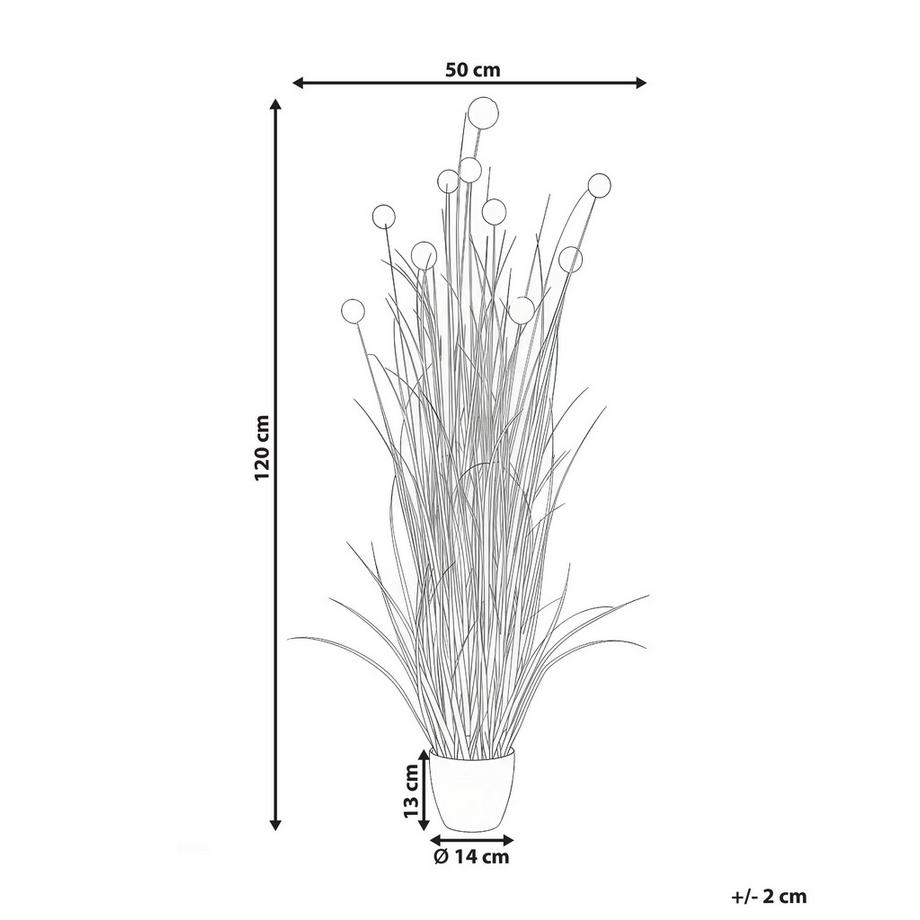 Beliani Kunstpflanze aus Kunststoff Skandinavisch POMPOM GRASS  