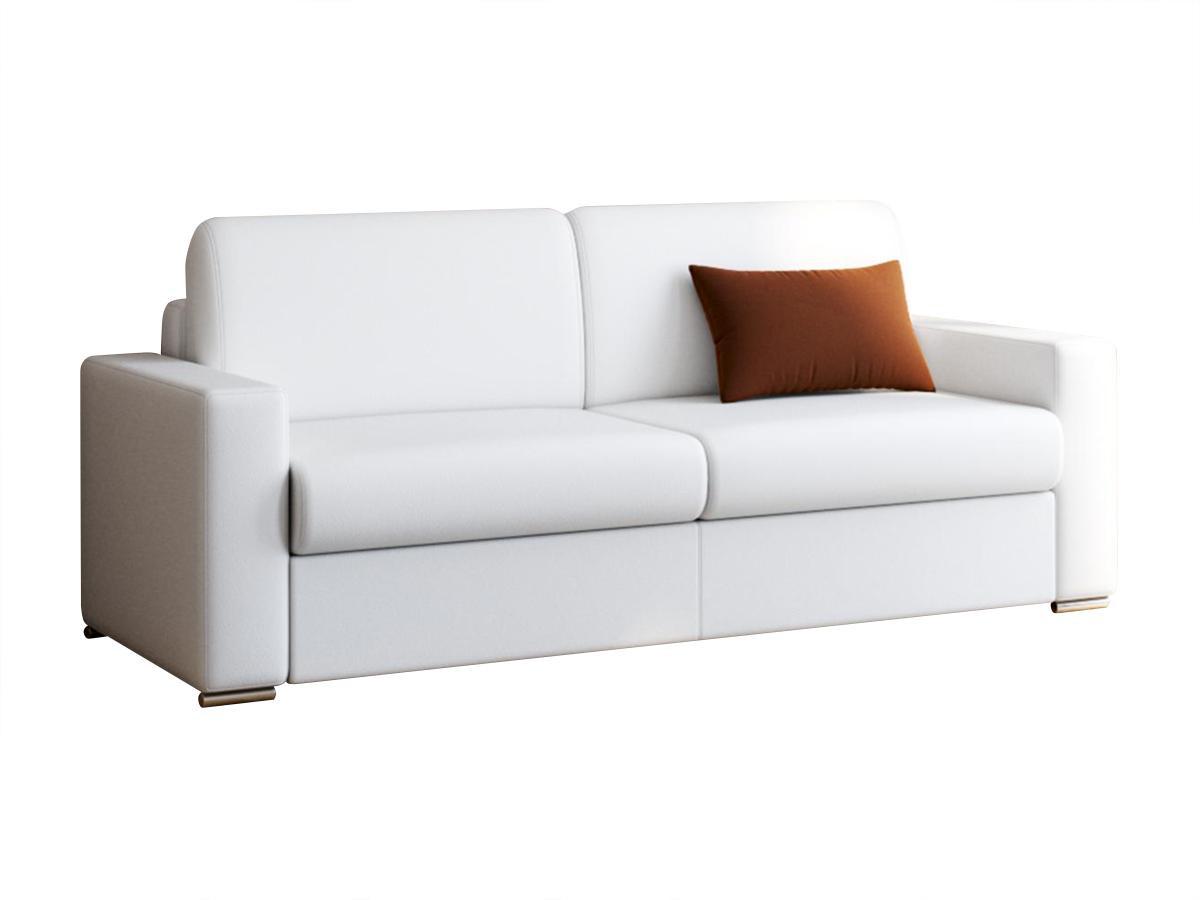 LINEA SOFA Canapé 4 places conible express en simili CALITO Couchage lattes largesMatelas  
