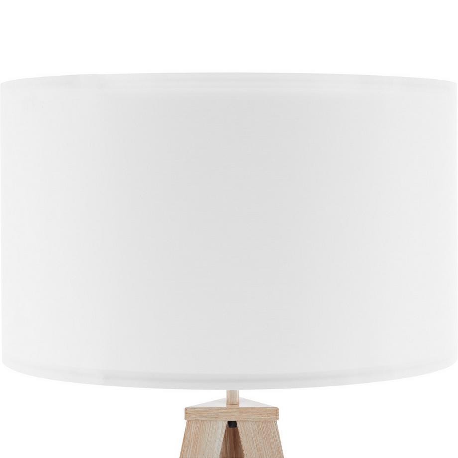 Tectake  Stehleuchte Lunaris Dreibeingestell aus Stahl, 60 W Texttillampenschirm in Leinenoptik 