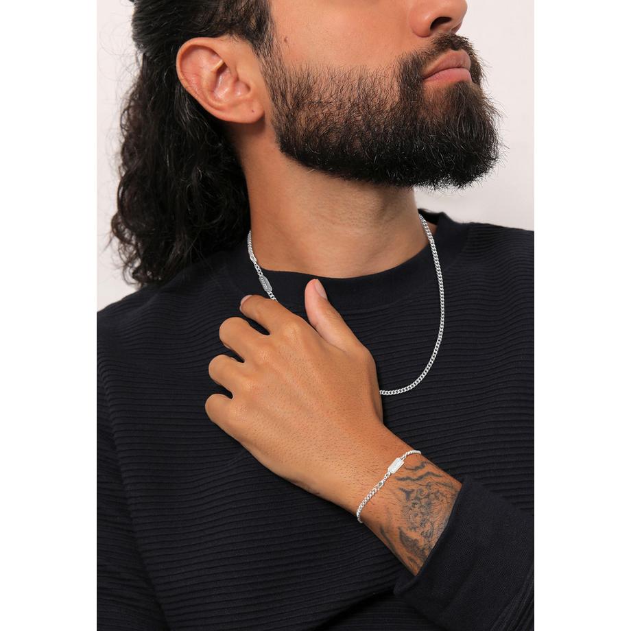 Kuzzoi  Schmuckset Panzerketten Armband Kette Basic 925 Silber 