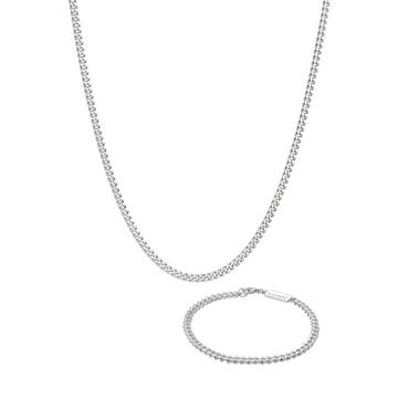 Ensemble de Bijoux Panzerketten Armband Kette Basic 925 Silber