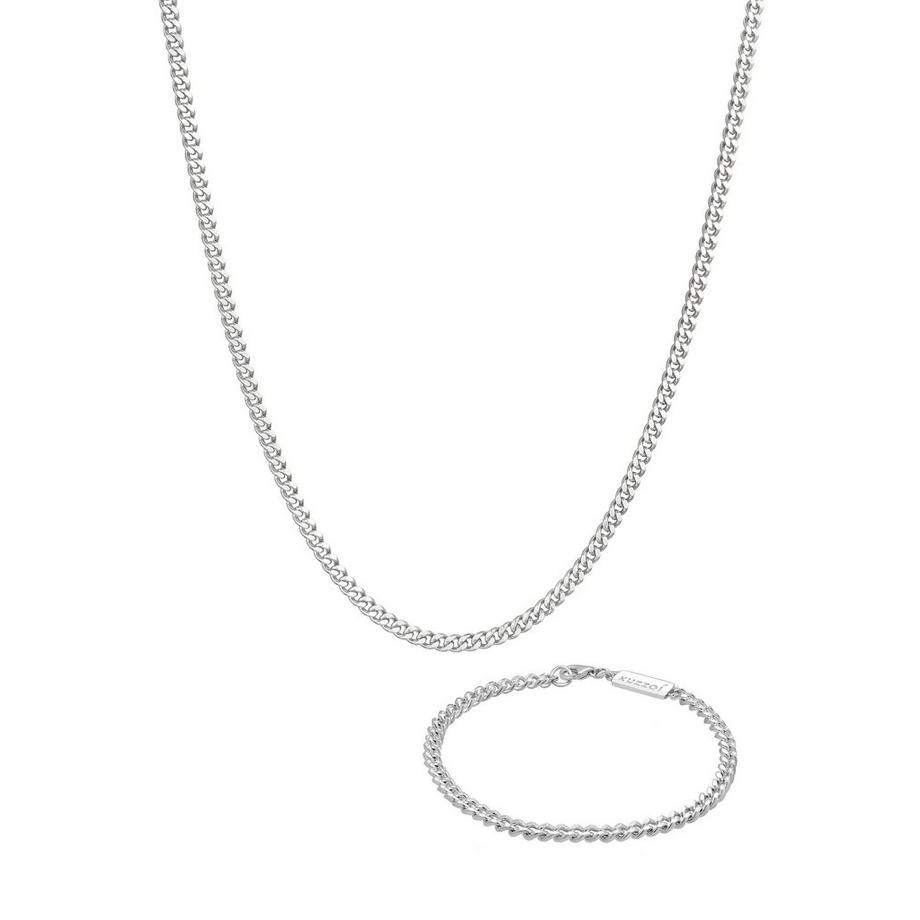 Kuzzoi  Schmuckset Panzerketten Armband Kette Basic 925 Silber 