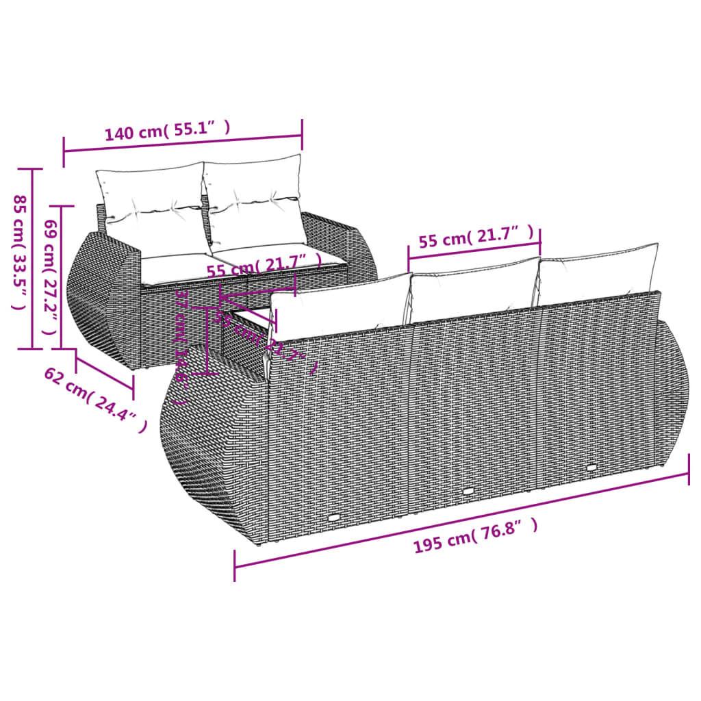 VidaXL set divano da giardino Polirattan  