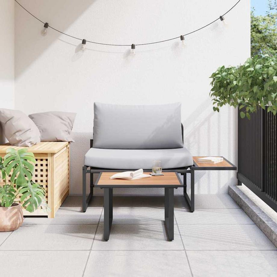 VidaXL Set Divano da Giardino Acciaio  