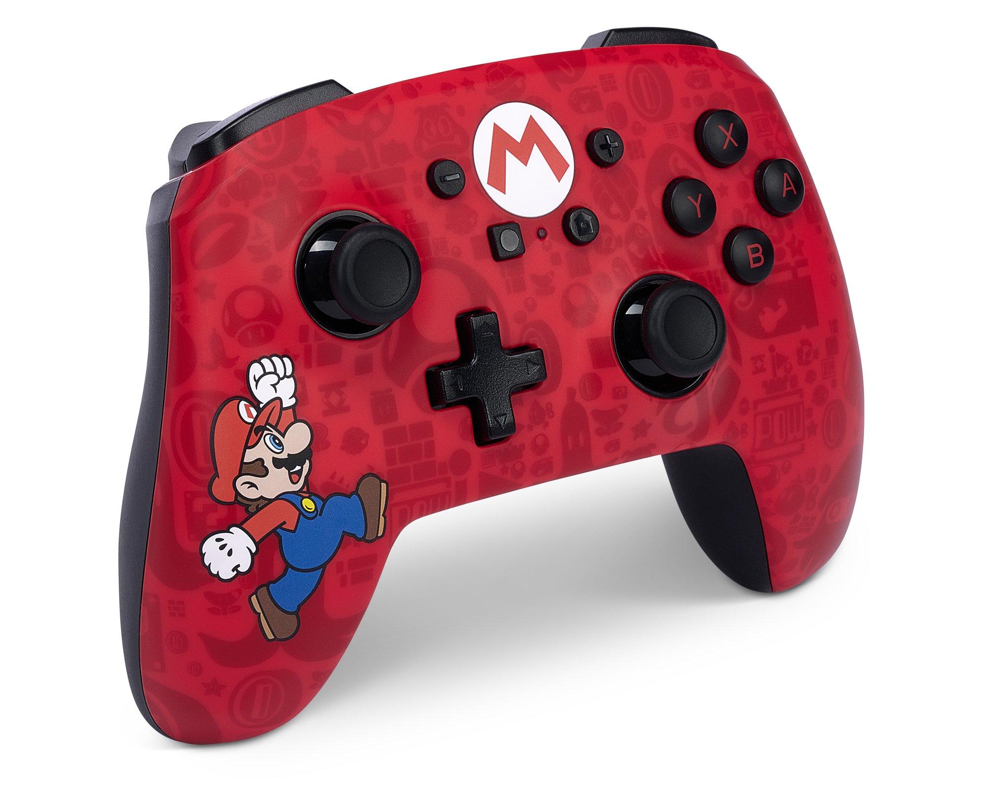 POWERA  Here We Go Mario Noir, Rouge Bluetooth/USB Manette de jeu Analogique Nintendo Switch 