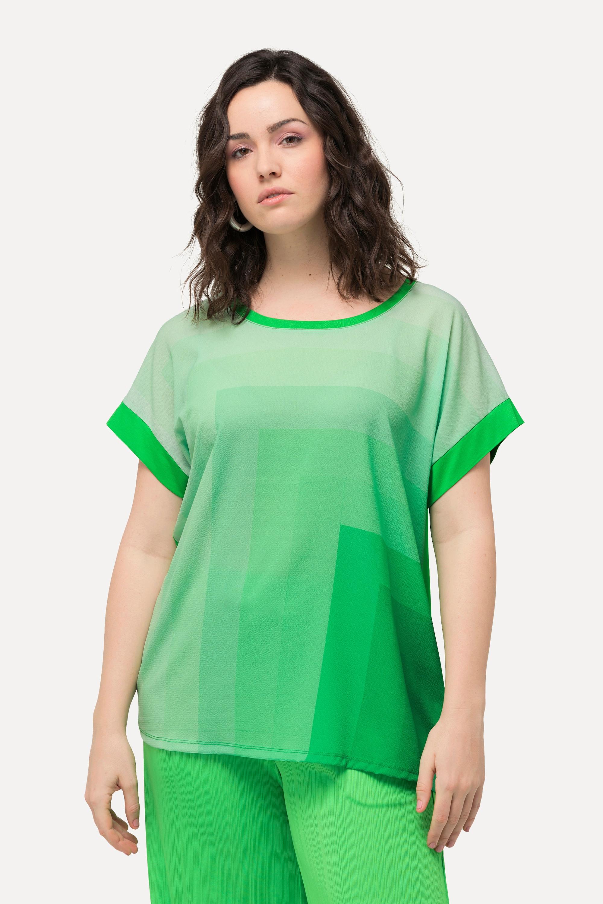 Ulla Popken  Blusenshirt, Oversized, Rundhals, Halbarm 