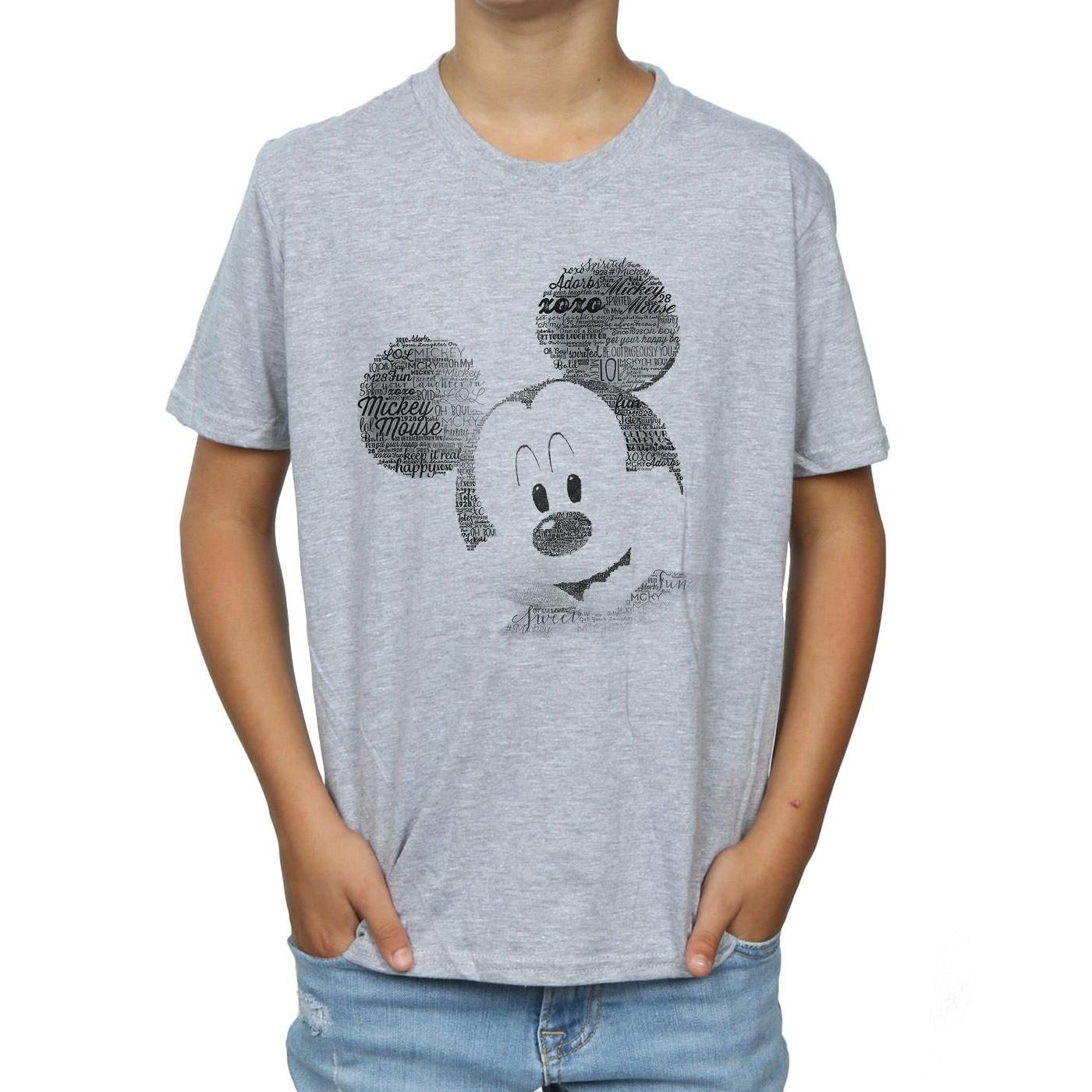 Disney  Mickey Mouse Text Face TShirt 