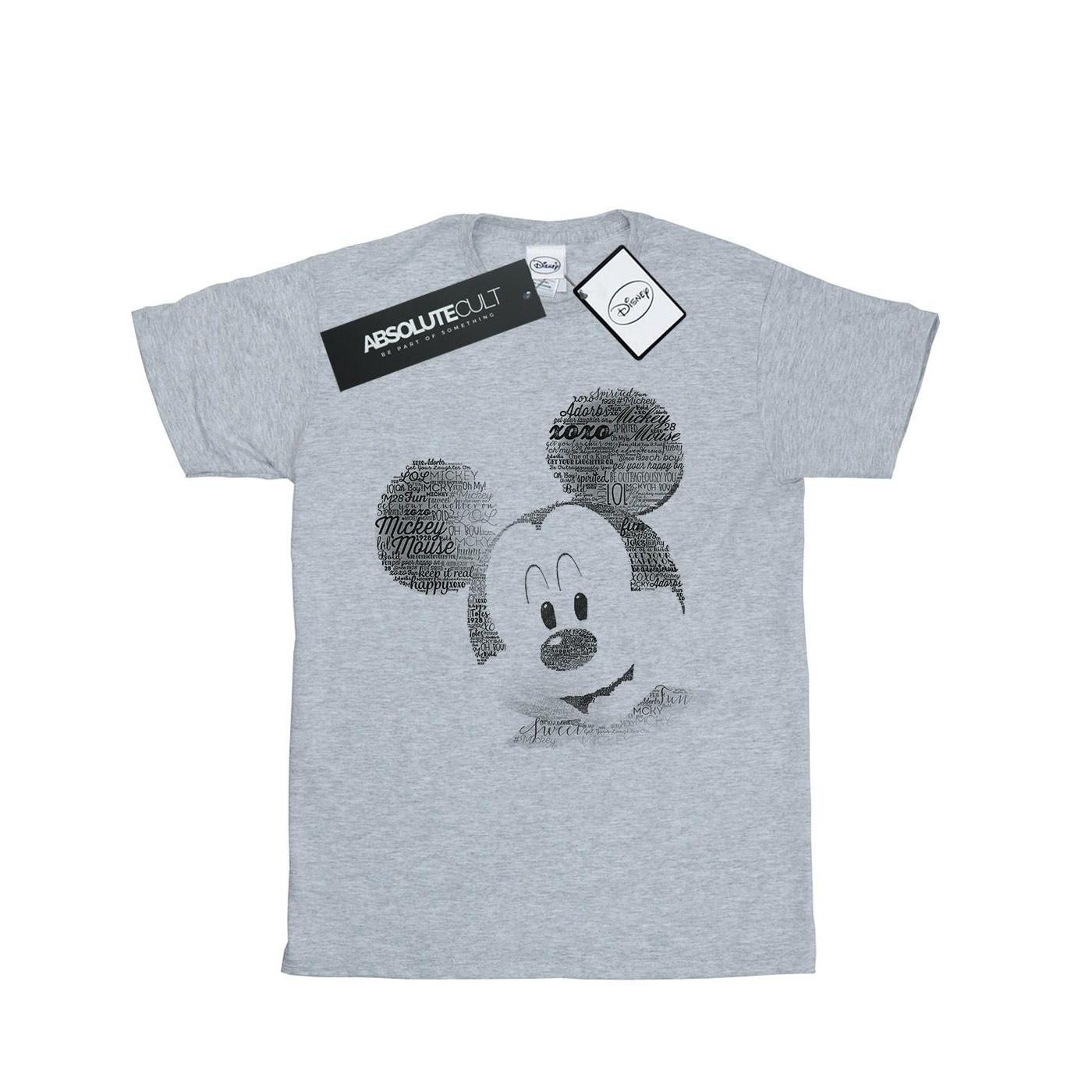 Disney  Mickey Mouse Text Face TShirt 
