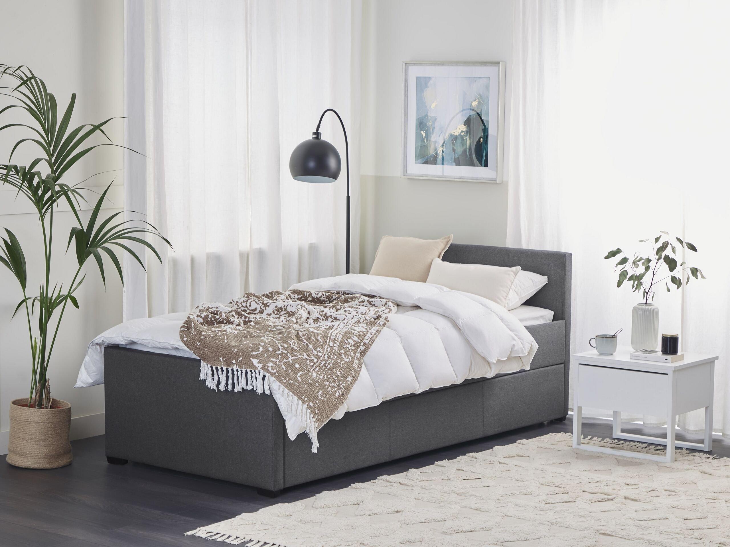 Beliani Bett mit Lattenrost aus Polyester Modern MARMANDE  