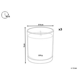 Beliani Set di 3 Candele Profumate en Cera di Soia COLORFUL BARREL  