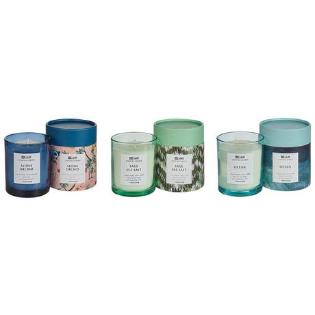 Beliani Lot de 3 bougies parfumées en Cire de soja COLORFUL BARREL  