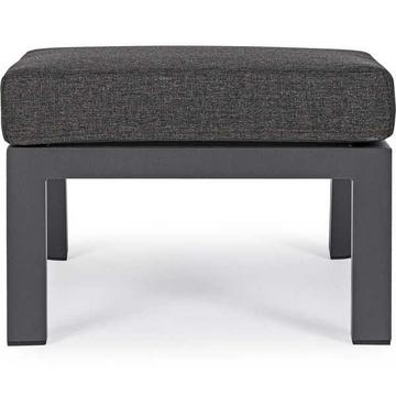 Pouf de jardin avec oreiller Kledi anthracite