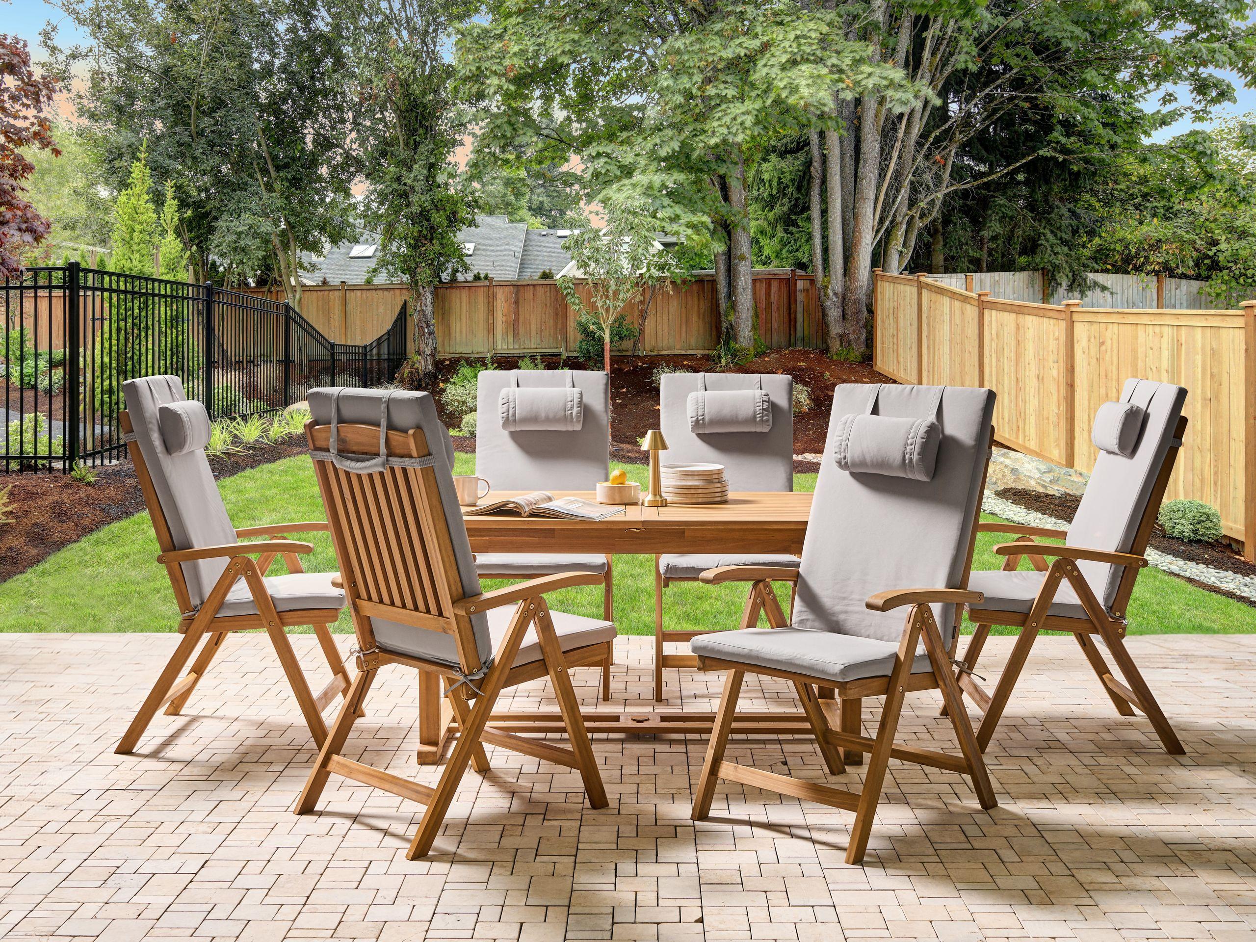Beliani Set da pranzo per giardino con sedie en Legno d'acacia Rustico JAVA PREMIUM  
