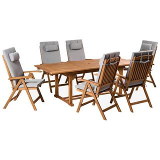 Beliani Set da pranzo per giardino con sedie en Legno d'acacia Rustico JAVA PREMIUM  