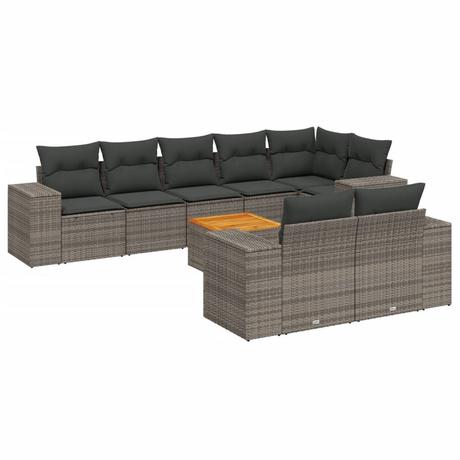 VidaXL set divano da giardino Polirattan  