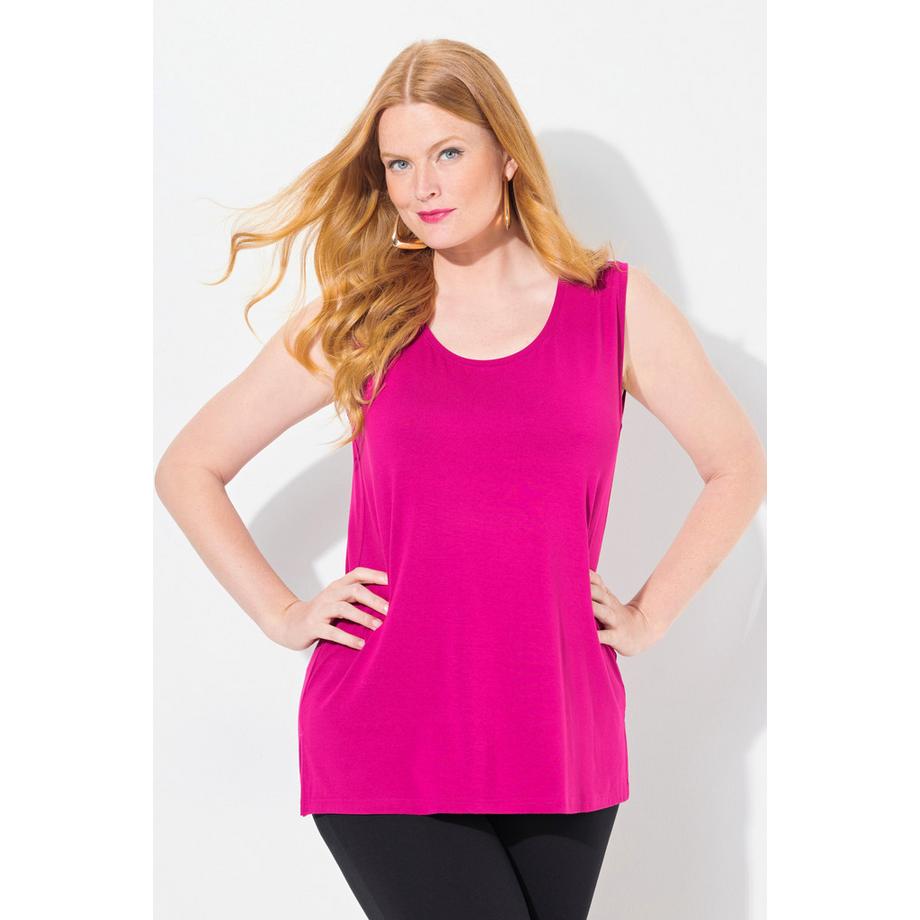Ulla Popken Top Classic Fit Girocollo Stretch Senza Maniche  