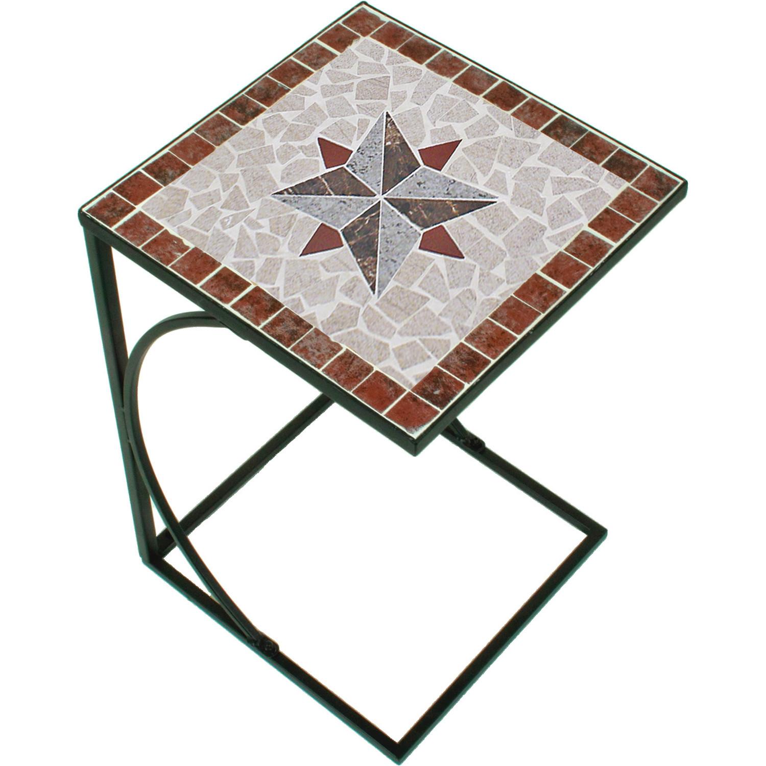 mutoni Table d'appoint de jardin Amarillo mosaïque 35x35  