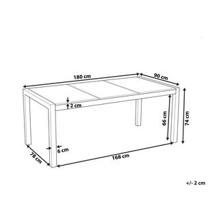 Beliani Gartentisch für 6 Personen aus Granit Industriell GROSSETO  