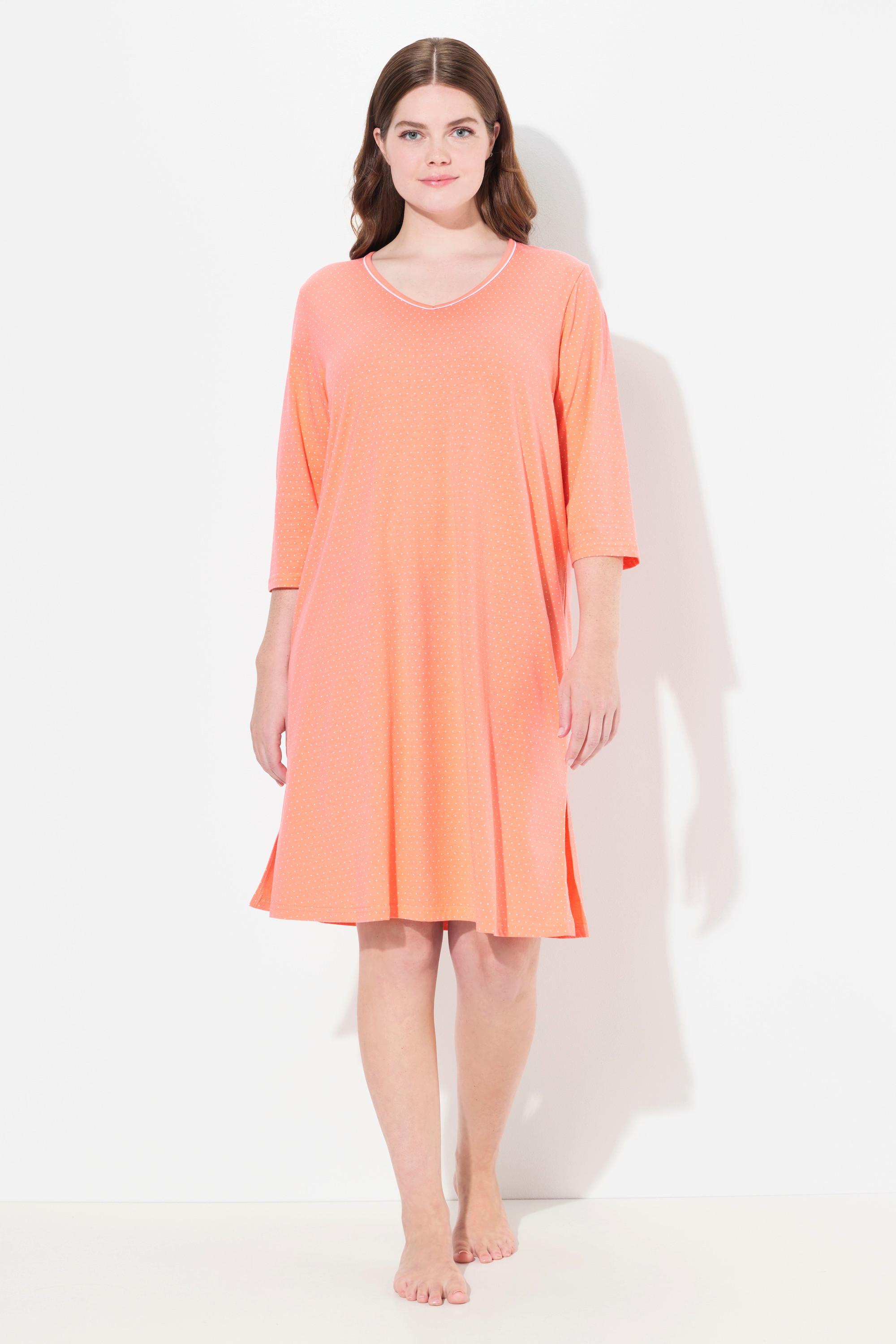 Ulla Popken Camicie da notte 2 Pezzi Scollo a Girocollo Scollo a V Maniche 3/4  